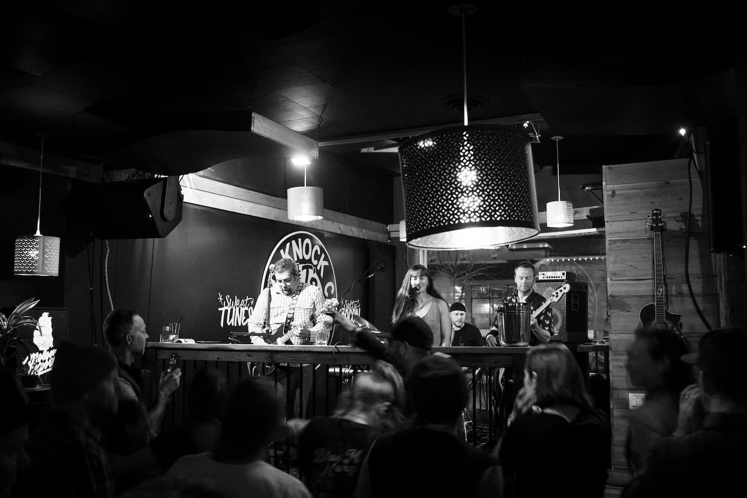 Band playing at B&T's to a dancing crowd